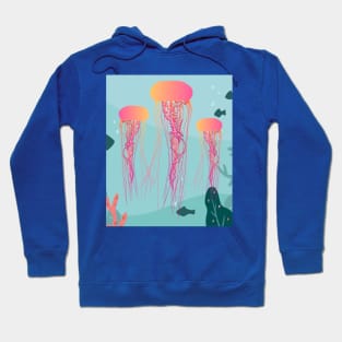 Colorful Luminous Jellyfish Sea Animals Hoodie